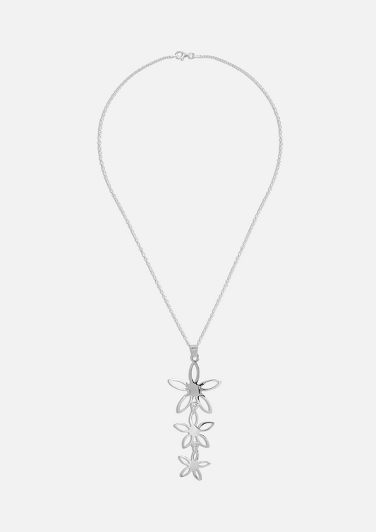 Three Flowers Pendant Necklace