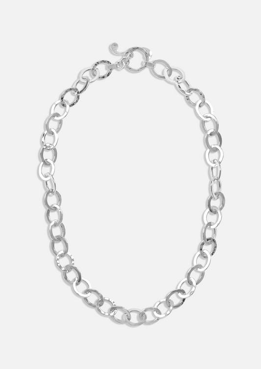 Oval Links Hammered Necklace