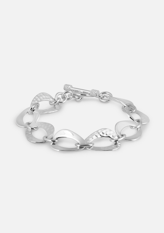 Smooth And Textured Triangle Bracelet