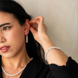 Cluster Ball Dangly Earrings in Sterling Silver