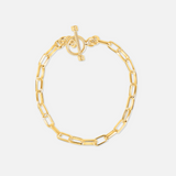 Thin Rectangular Chain Bracelet in Gold Vermeil