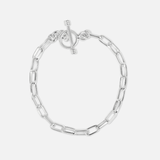 Thin Rectangular Chain Bracelet in Sterling Silver