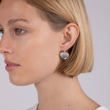 Textured Heart Drop Earrings in Sterling Silver