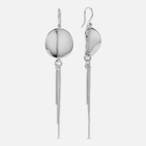 Round Disc Three Rod Earrings in Sterling Silver