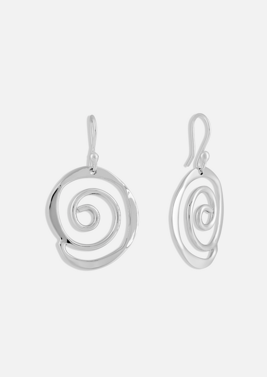 Sculptured Spirals Dangly Earrings