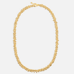 Gold necklace on a white background