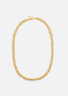 Gold necklace on a white background
