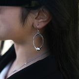 Oval and Ball Drop Earrings