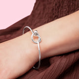 Lovers Knot Silver Bangle