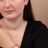 Hammered Wavy Hexagon Bangle in Sterling Silver