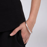 Hammered Silver Oval Bangle