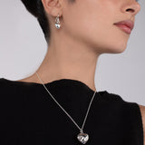 Hammered Puffed Heart Pendant Necklace