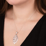 Sculptured Leaf Pendant Necklace