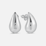 Polished Teardrop Stud Earrings (Medium) in Sterling Silver
