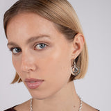 Round Textured Disc Drop Earrings