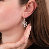 Tree of Life Drop Earrings in Sterling Silver