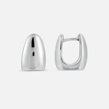 Oval Huggie Hoop Earrings