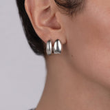 Oval Huggie Hoop Earrings