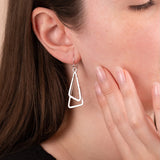 Double Triangle Drop Earrings