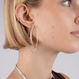 HaloLine Long Hook Earrings in Sterling Silver