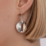 Round Smooth and Textured Drop Earrings