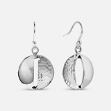 Round Smooth and Textured Drop Earrings
