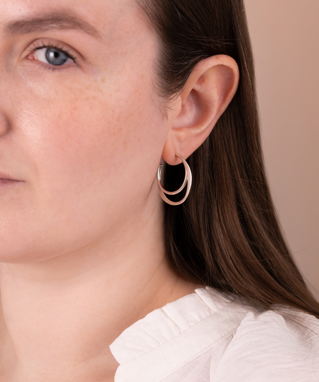 Double Hoop Stud Earrings