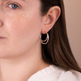 Double Hoop Stud Earrings