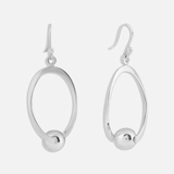 Oval and Ball Drop Earrings