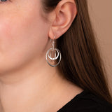Spinning Hoop Drop Earrings in Sterling Silver