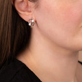 Double Loop Stud Earrings in Sterling Silver