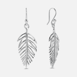 Feather Drop Earrings (Wide) in Sterling Silver