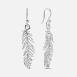 Feather Drop Earrings in Sterling Silver