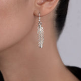 Feather Drop Earrings in Sterling Silver