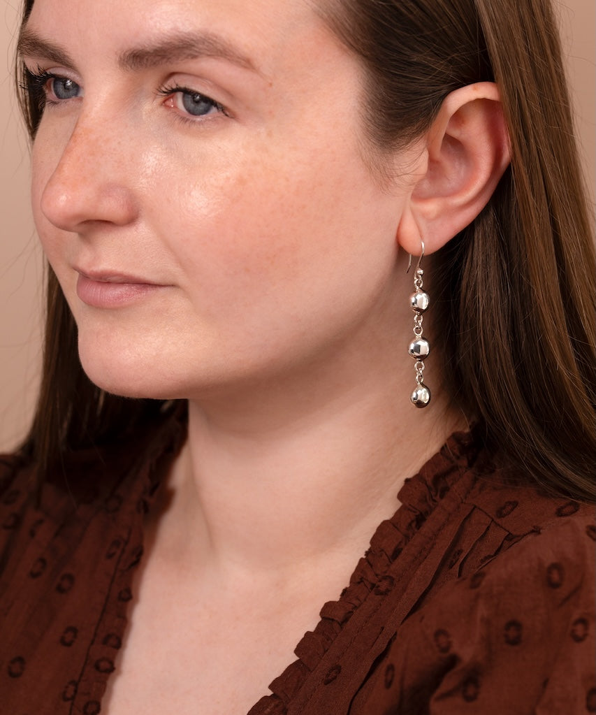 Triple Ball Drop Earrings