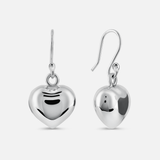 Puffed Heart Drop Earrings (Large)