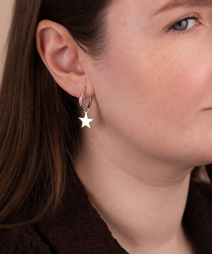 Star Charmed Hoop Earrings