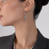 Cube Wire Drop Earrings