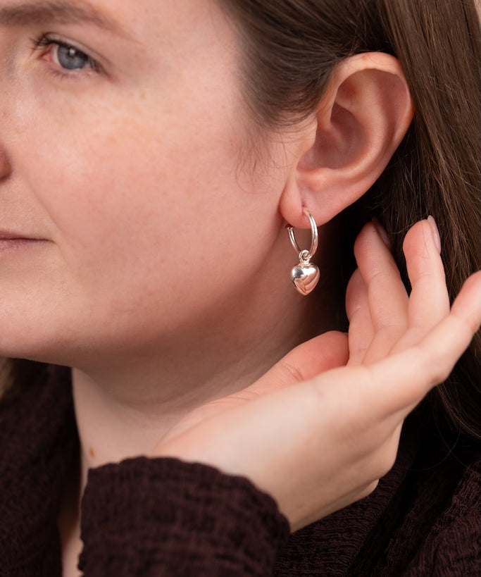 Heart Charmed Hoop Earrings