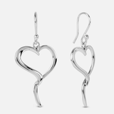Open Heart Drop Earrings