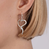 Open Heart Drop Earrings