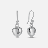 Polished Heart Drop Earrings (Small)