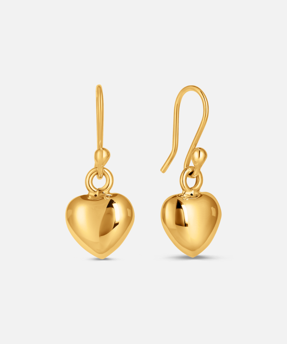 Polished Heart Drop Earrings