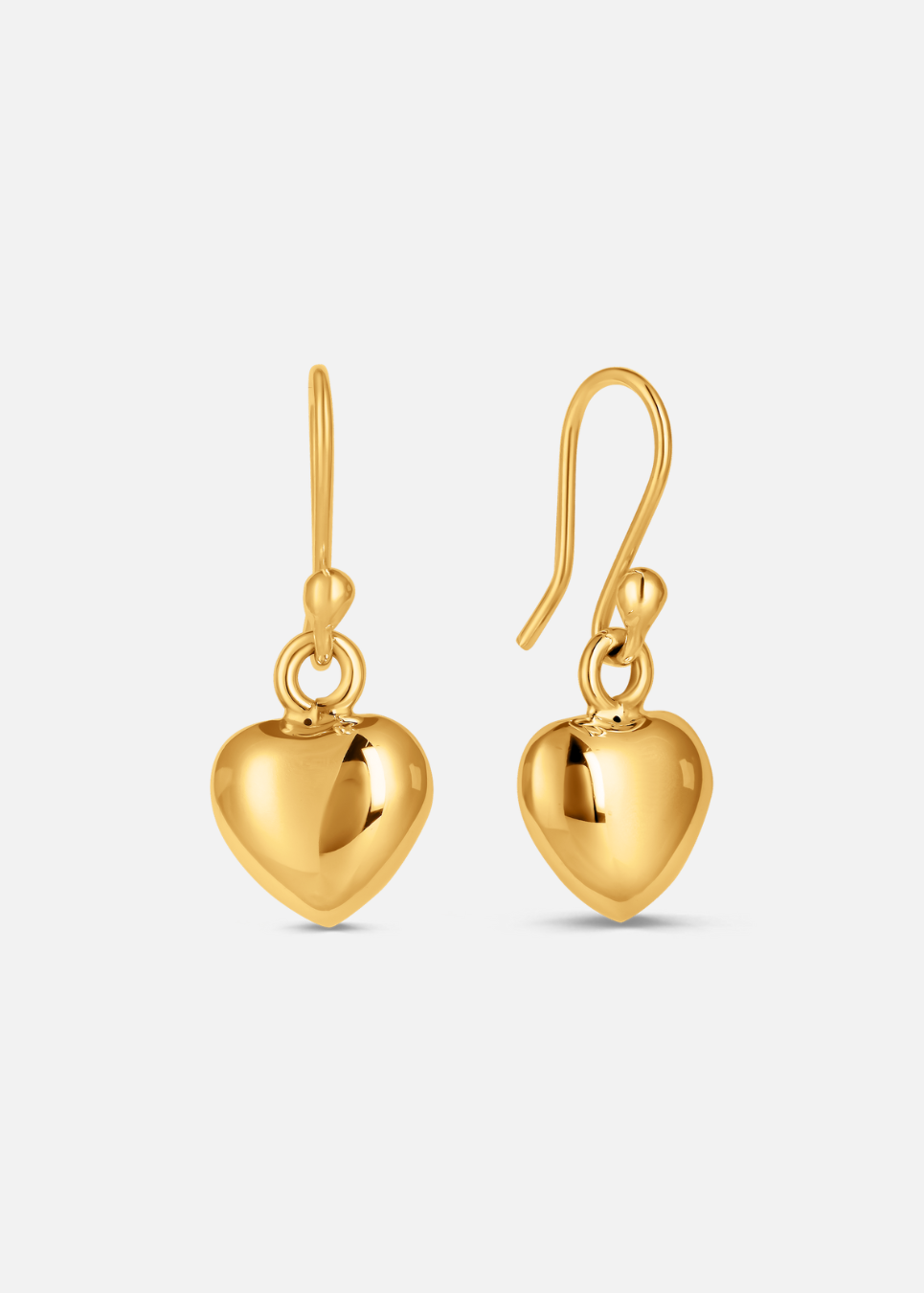Polished Heart Drop Earrings