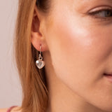 Polished Heart Drop Earrings (Small) in Sterling Silver