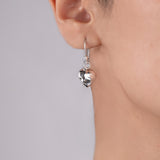 Hammered Heart Drop Earrings