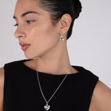 Hammered Heart Drop Earrings