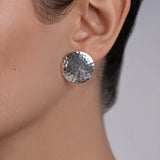 Hammered Disc Stud Earrings