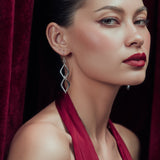 Twist Rhombus Drop Earrings in Sterling Silver