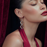 Twist Rhombus Drop Earrings in Sterling Silver